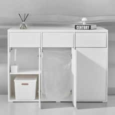 도모디자인 리노브 분리수거함 방문설치, 화이트, 3단