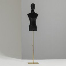 服飾模特兒 絨布女模特道具 服裝展示架, 黑色絨布 人頭 金方板,官方標配, 黑色絨布, 人頭 金方板