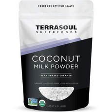 테라솔 슈퍼푸드 유기농 코코넛 밀크 파우더 454그램 - Terrasoul Superfoods Organic Coconut Milk Powder 16 Oz - Plant-Ba, 1개, 453g