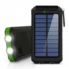 30000mAh 태양광 보조베터리 방수 대용량 보조베터리 iPhone Samsung Xiaomi 용 SOS가 포함된 고속 충전 외장 배터리, Green, 1개