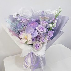 모루 꽃다발 키트 DIY 공예 부케 취미 재료, 퍼플 로즈 혼합, 1개