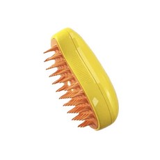 寵物噴霧梳 洗梳一體 除毛梳 脫毛梳 貓毛梳 電動寵物梳 寵物清潔刷 按摩梳 浮毛梳 柔軟刷頭 貓咪梳毛, 1個, 蒸汽噴霧梳芒果黃