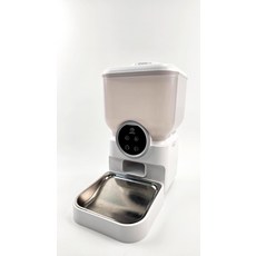 寵物智能用品定時喂貓器貓咪遠程智能投食機貓糧狗糧自動餵食器, 1個, 智能按鍵款投喂器:白色, 1L