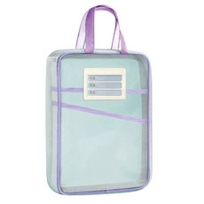 MUSI文件收納資料夾，L型大開口三層文件袋，可手拿A4資料袋，隔日發貨, 可手提加厚A4文件袋-紫, 1個