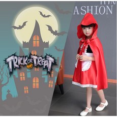 萬聖節小紅帽服公主裙套裝：髮箍、南瓜袋、披風，台灣現貨隔日達，兒童角色扮演服裝