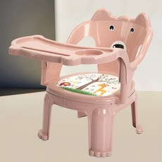 兒童餐椅叫叫椅帶前置寶寶防摔兒童椅子兒童靠背椅小孩兒童座椅, 加厚【櫻花粉】+餐盤