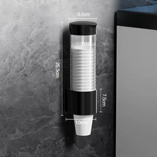 일회용 종이컵 디펜서 플라스틱 컵 거치대 물 벽걸이 자동 보관 랙 용기, 01 Black