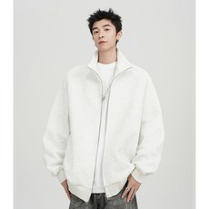 潮流立領夾克外套男春秋美式寬松高級感百搭拉鏈開衫衛衣