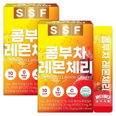 순수식품 콤부차 레몬 체리 분말 스틱 2박스(60포) 스코비 영국산 비타민C 난소화성말토텍스트린, 5g, 30개입, 2개