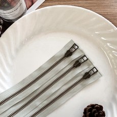 【布料世家】YKK 金屬 32-3吋 5號拉頭 雙向拉鍊 雙頭拉鍊 古銅色拉頭 金屬拉鍊【A032】, 灰綠,36吋, 1個