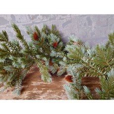 立體雙色松果聖誕藤 仿真針葉裝飾藤條 170cm, 1個