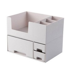 抽屜式化妝品收納盒, 白色, 1個