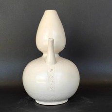 宋定窯 白釉刻花葫蘆壺, 如圖所示