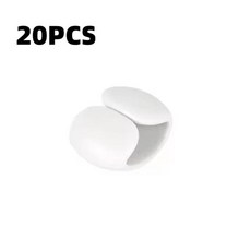 휴대용 케이블 클립 데스크탑 코드 관리 와이어 홀더 보호기 홈 오피스, 색상: 4. 20PCS White