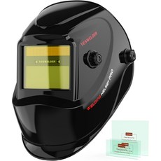 YESWELDER 자동 다크닝 용접 헬멧 블루 라이트 차단 1111 트루 컬러 태양광 구동 후드 2개의 아크 센서 TIG MIG ARC 및 그라인드를 위한 와이드 쉐이드, LYG-L600A