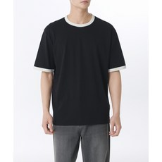 MUSINSA STANDARD 릴렉스드 링거 티셔츠 [블랙] 202191