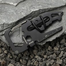 SPOKE 多功能工具卡 登山扣 隨身量尺 1/4 批頭扳手, 1個, 銀色