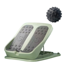 天天GO 拉筋板 附凸點筋膜球，多功能九檔調節按摩伸展板，可折疊小腿拉伸神器, 拉筋板【薄荷綠】+凸點筋膜球【黑】