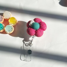 폭신폭신 포근함을 더한 빈티지 패브릭 플라워 릴홀더, 핫핑크, 1개