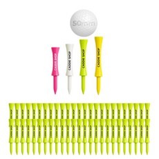 캐디샵 높이고정 골프티 우드티 골프티꽂이 높이조절, 50개, 라임 50개, 라임