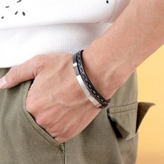 아돌프 더블 가죽팔찌(실버)you7+2agZ