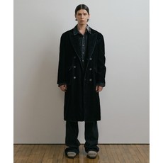 DUSTYWHITE VELVET WASHED PADDED DOUBLE-BREASTED COAT 5oz