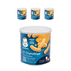 거버 릴 크런키 베이크드 콘 스낵 어린이곡물과자 42g, 마일드 체다(Mild Cheddar), 4개