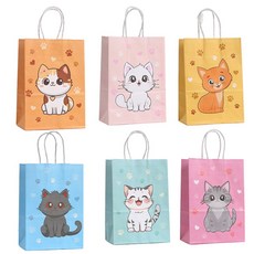고양이 테마 생일 파티 장식 벌집 센터 피스 축하 배너 케이크 토퍼 용품, 6pcs paper bag