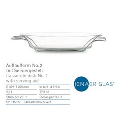 JENAER GLAS 烹調深皿含托架 No.2, 1個, 小烹調深皿含托架No.2 一件