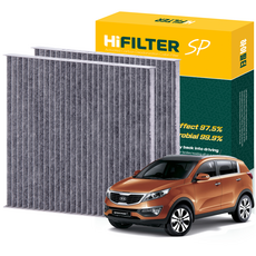 하이필터 기아 자동차 스포티지 활성탄 에어컨필터, 2개, 스포티지R (SL) HI-D004