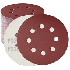 MORLARCO 랜덤 썬더 종이 125mm 320번 50장입 세트 썬더 매직식 8홀 샌딩 종이 원형 샌딩 디스크 전동 썬더용 샌드페이퍼 목공 DIY 작업에 금속 연마 자동차 정비, 1개