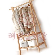 혜명잡화몰 옷걸이 2단 선반 80cm 오크 생활 옷장 스탠드옷걸이행거 옷방행거 모자 가방 걸이