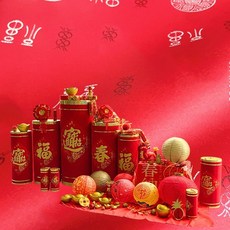 過年裝飾大立炮 YD06 55公分 節慶用品 新年佈置 居家/店面裝飾, 1個, 7號 16公分X38公分(單顆), 紅