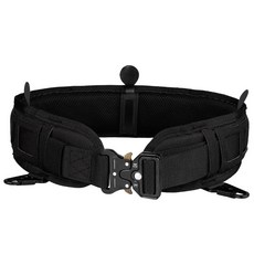 戶外多功能戰術腰封套裝尼龍蛇加厚腰帶，模組化全套腰封，耐磨耐用，戶外運動適用, 黑色腰封+腰帶, 1個