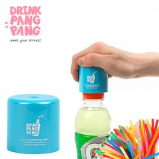 드링크팡팡 음료수 생수 뚜껑 펀치 스트로우 컵투껑 타공 펀칭기, 파랑, 1세트