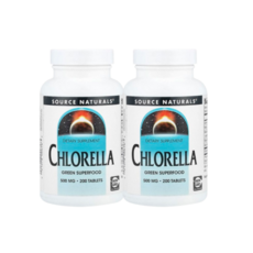 1+1 소스내츄럴스 클로렐라 500mg 200 정 비타민A 철분 단백질 비타민B12 비건, 2개, 200정