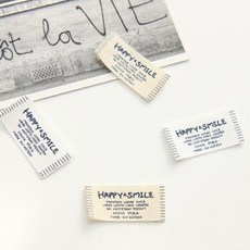 [청라핸즈] 4EA 면라벨 미니 해피 스마일 Z1362, 화이트, 4개