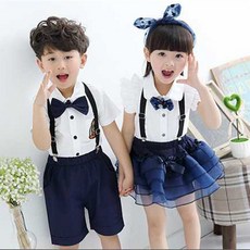 兒童節表演服 揹帶褲 演出服 大合唱 朗誦服裝 舞蹈校服 小學生禮服