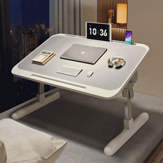 높이조절 폴딩 테이블 접이식 침대 좌식 간이 베드트레이 각도조절 책상, 화이트