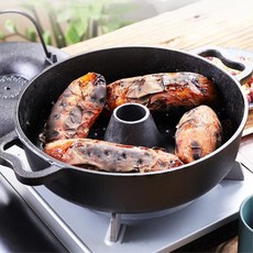 군밤 군고구마 무쇠 주물 주철 직화냄비 28cm 주방용 캠핑용 무쇠냄비 가정용 고강도, 무쇠 직화냄비28cm