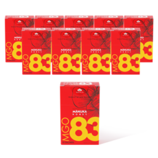 와일드네이처 뉴질랜드 마누카꿀 MGO83+ 꿀스틱 10개입, 10박스, 100g