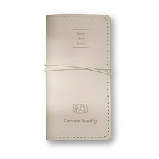 봄밤 슬림 가죽 아이디어 노트 스트랩형, 1개, 아이보리