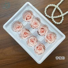 大好屋 永生玫瑰花束 8朵/12朵 永生花 母親節/情人節/畢業禮, 【小盒】玫瑰A級【香檳粉】8朵