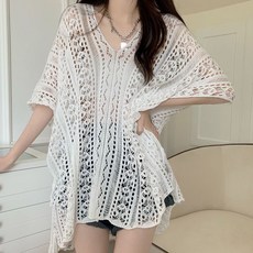 에잇닷투 여성 로브 가디건 비치 니트 롱 커버업