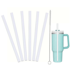 소이마켓 텀블러(887ml / 1.18L 호환) 전용 교체 반투명 빨대 빨대솔 세트 빨대 6p + 청소솔 1p, 1세트