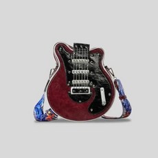 기타가방 케이스 스트랩 여성용 모양 하드 PU 지갑 및 핸드백 럭셔리 디자이너 가죽 크로스바디 숄더백 수제 탑 핸들 백 레이디, 1개