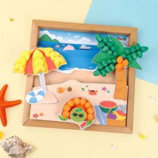 여름 입체 액자 만들기 키트 1인용 조립 교구 옥수수 놀이콘 세트, 1개, 상세페이지 참조