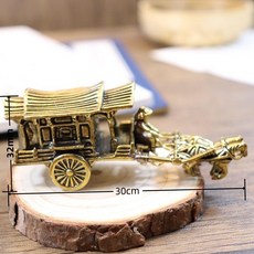復古黃銅馬拉車模型擺件, 1個