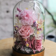 Bloom & Grace 永生花 玻璃罩, 粉