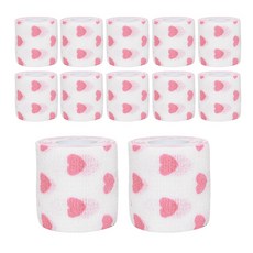 이지유 애견 자가점착 붕대 신발 강아지 일회용 산책 양말, 12개, 하트